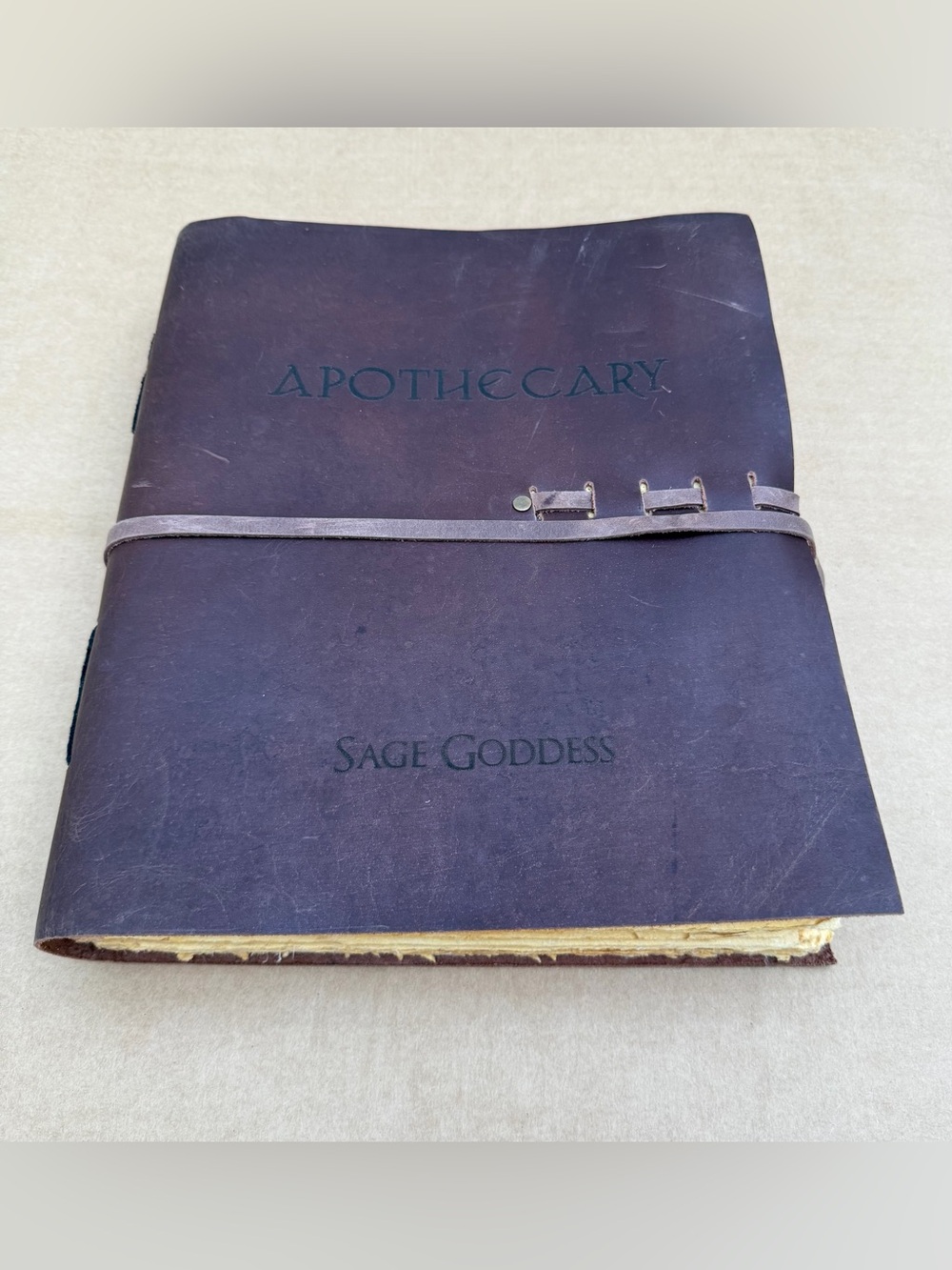 Sage Goddess Apothecary Book of Wisdom Leather Journal Handmade Paper
